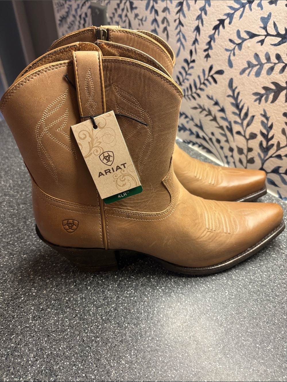Ariat Light Brown Western Boot Accent - Smooth Leather